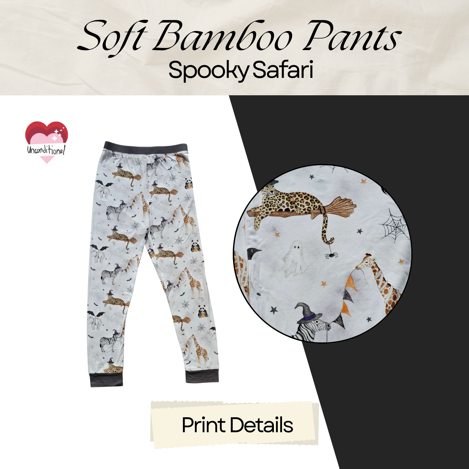 Soft Bamboo Long Pants - Spooky Safari
