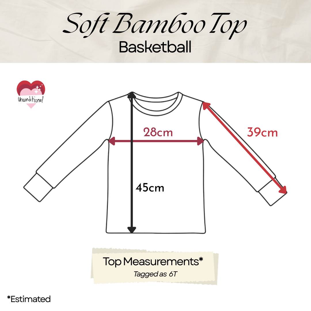 Soft Bamboo Long Sleeves Top - Basketball