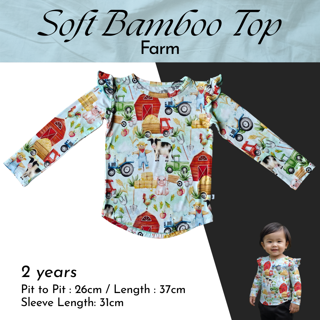 Soft Bamboo Top - Farm