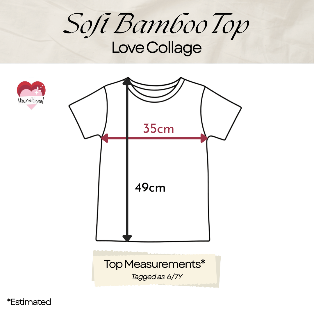 Soft Bamboo Short Sleeves Top - Love Collage
