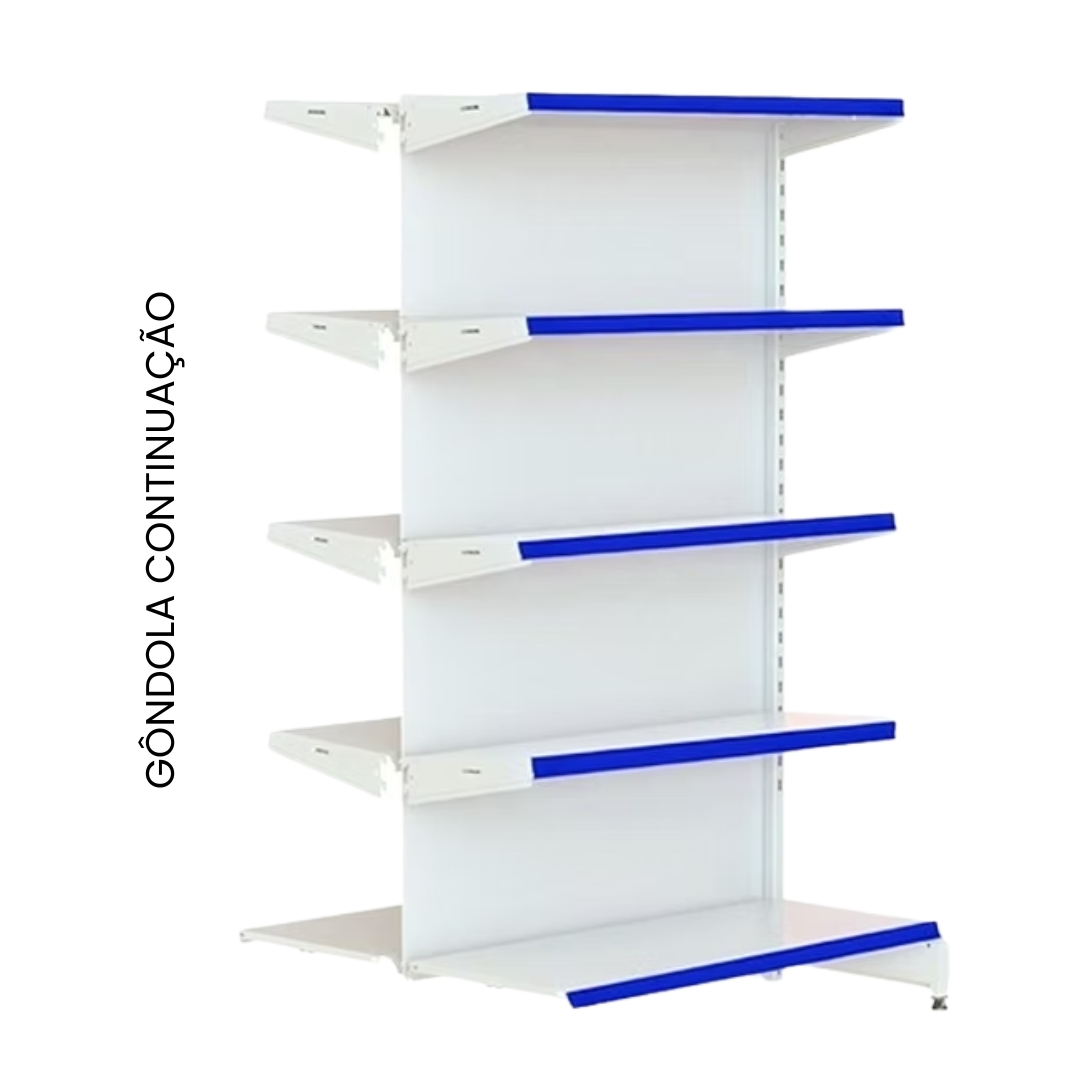 Gôndola Central 1,60m de Aço – Exposição Prática e Organização para Lojas Comerciais