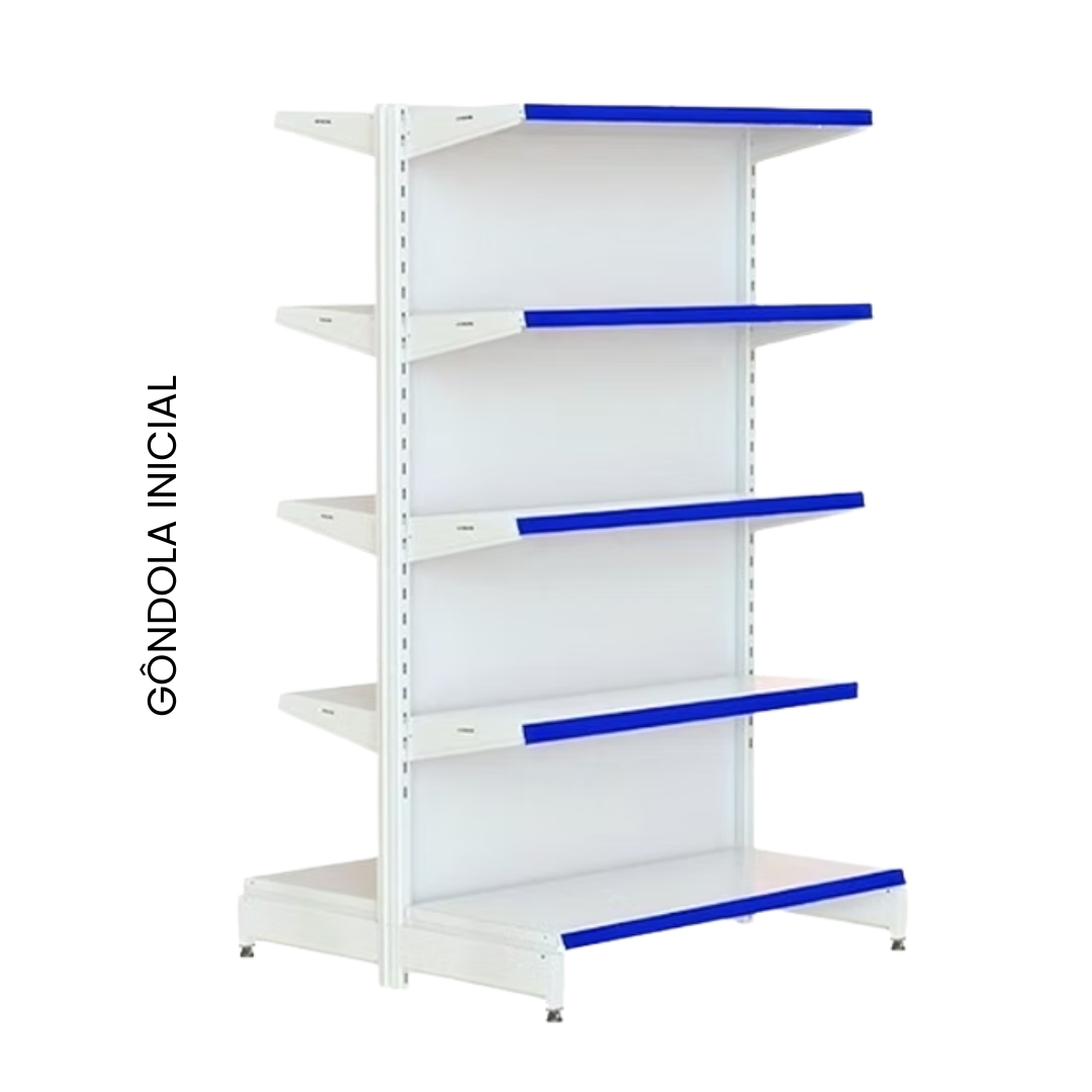 Gôndola Central 1,60m de Aço – Exposição Prática e Organização para Lojas Comerciais
