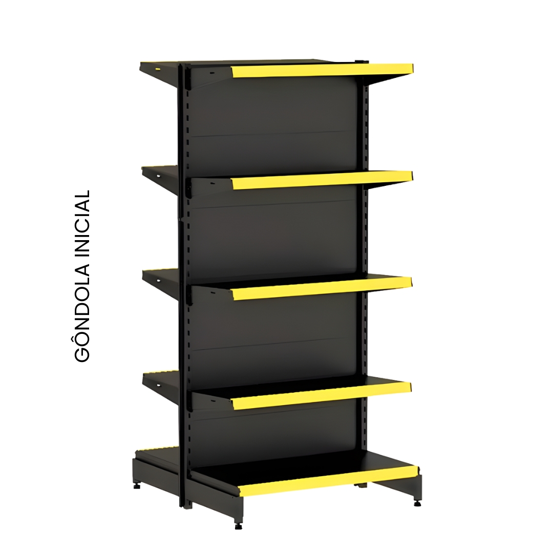 Gôndola Central Flex 40kg – Exposição Prática e Resistente para Supermercados e Comércios