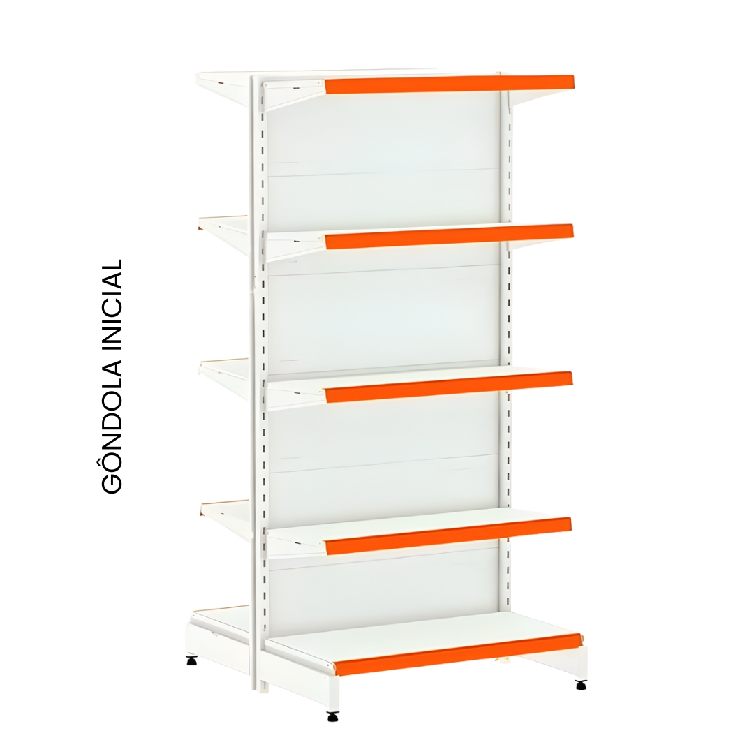 Gôndola Central Flex 40kg – Exposição Prática e Resistente para Supermercados e Comércios