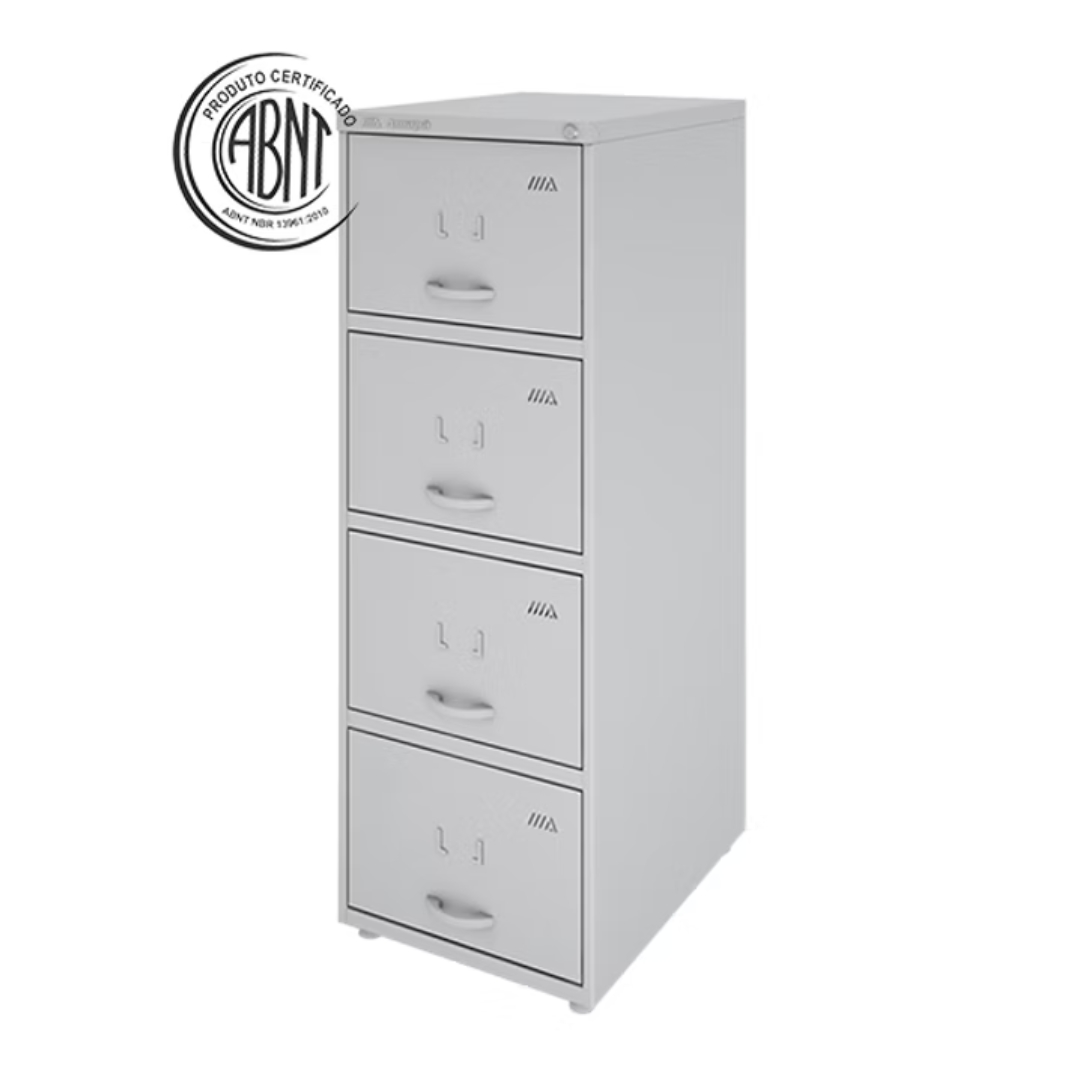 Arquivo Curto – Arquivo Metálico 4 Gavetas Compacto para Escritório