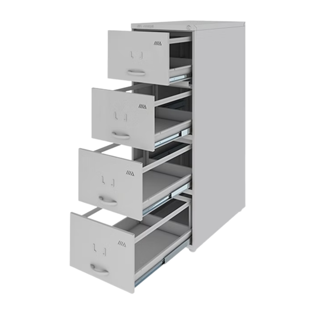 Arquivo Longo com Trilho Telescópico – Arquivo Metálico 4 Gavetas para Escritório