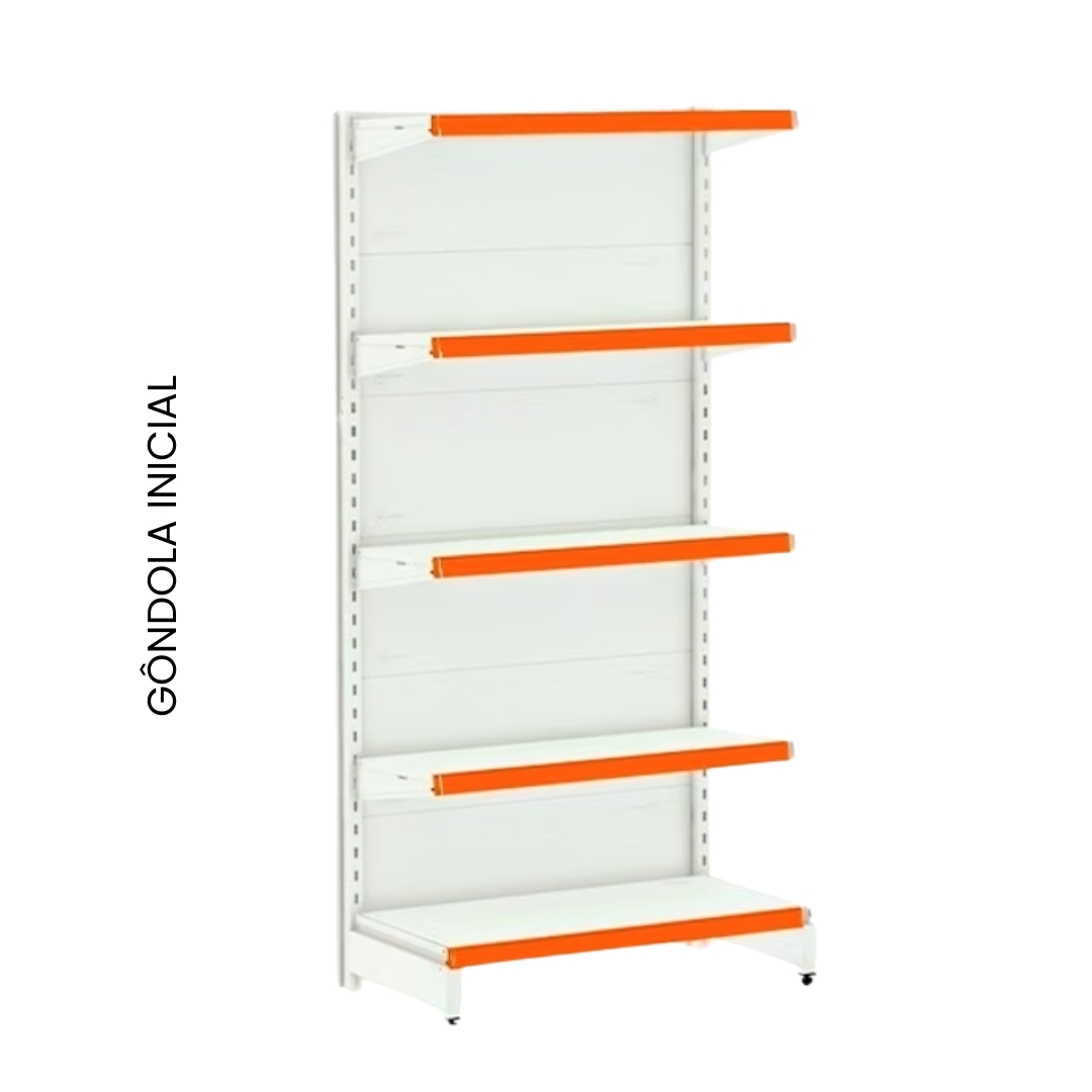 Gôndola de Parede Flex 40kg – Exposição Eficiente e Organização para Lojas Comerciais