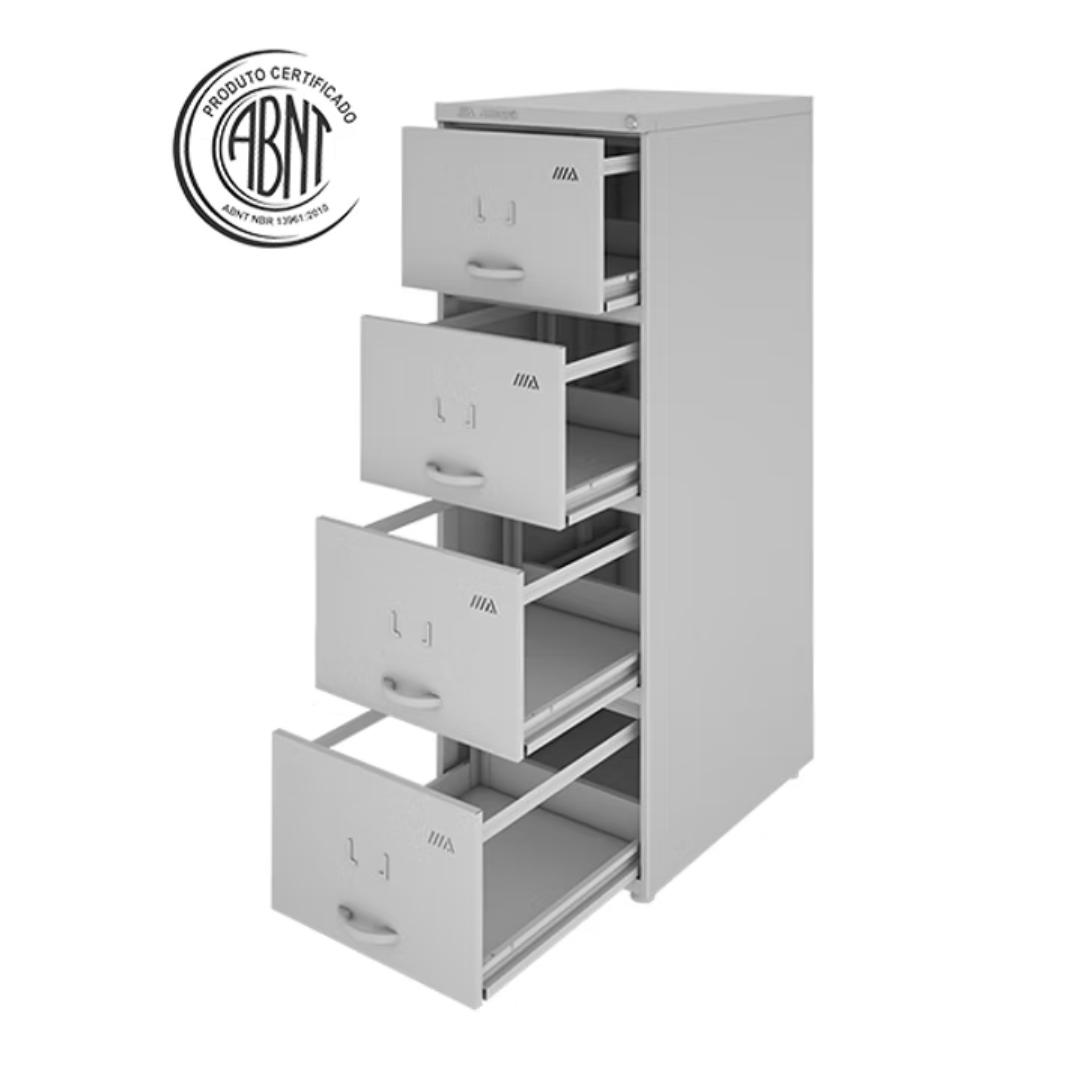 Arquivo Curto – Arquivo Metálico 4 Gavetas Compacto para Escritório