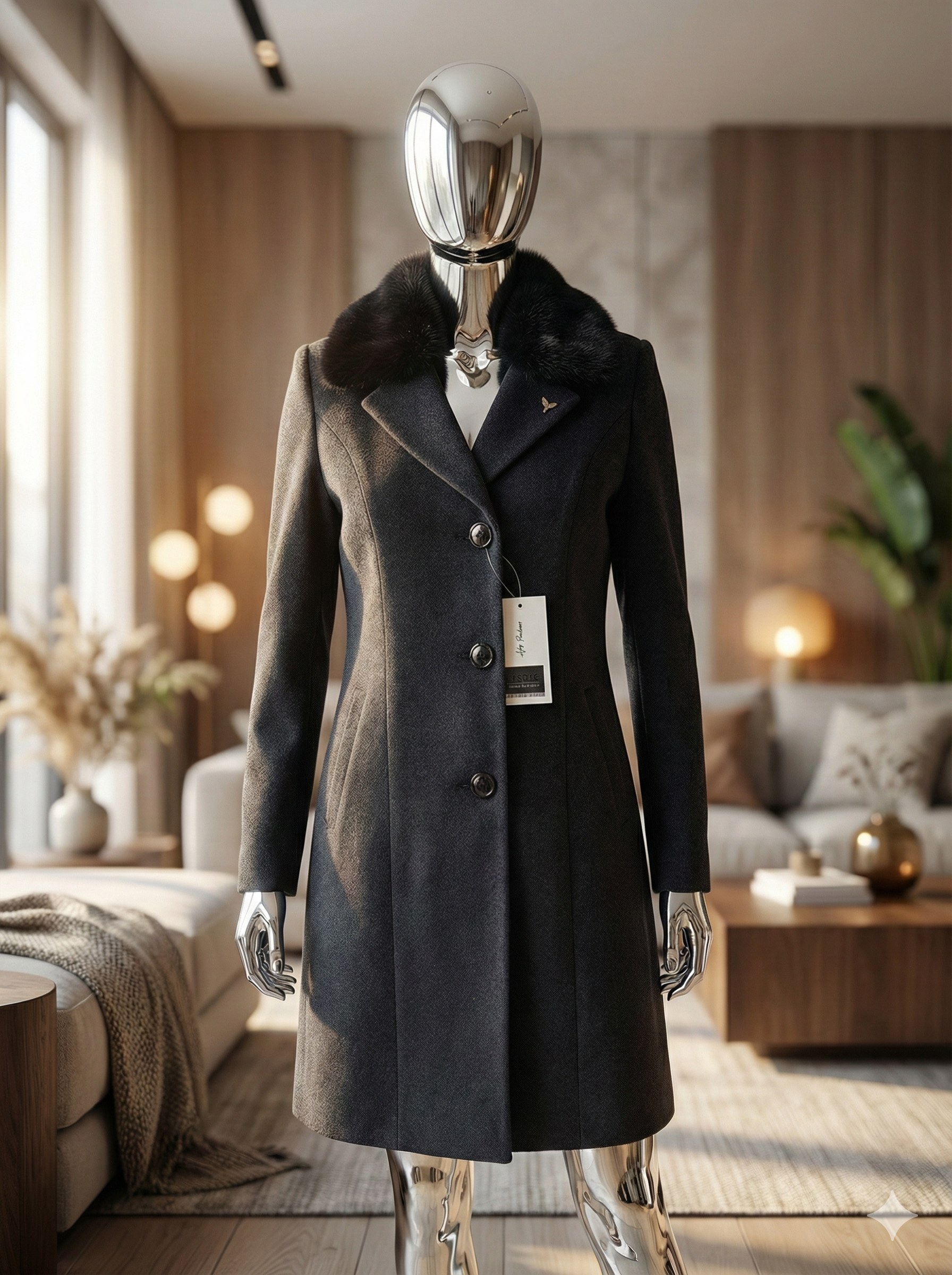 Elegant Burgundy Winter Coat