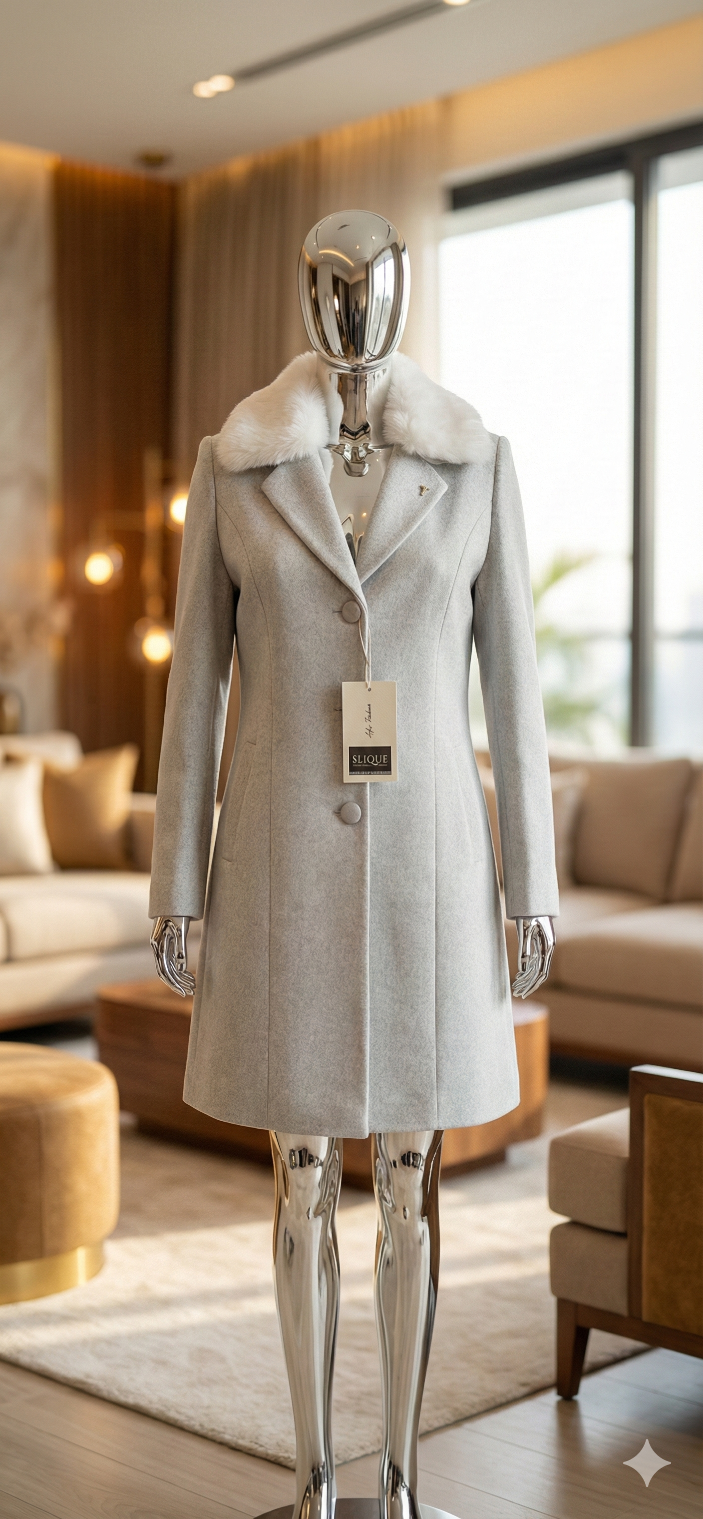 Elegant Burgundy Winter Coat