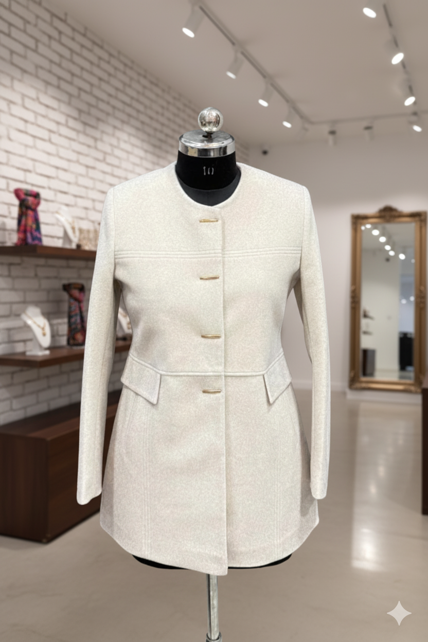 Elegant White Women's Coat