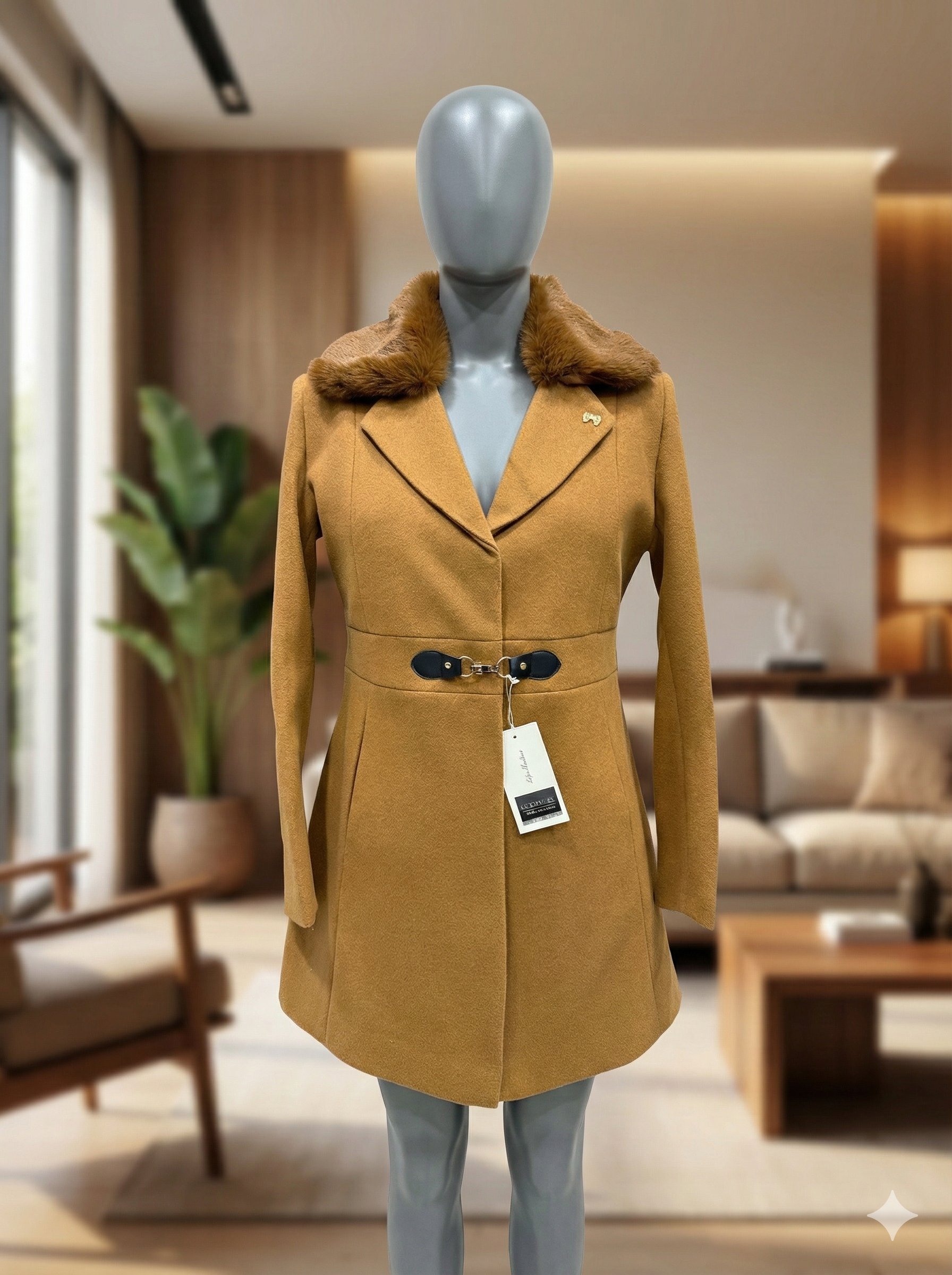 Elegant Tan Wool Coat
