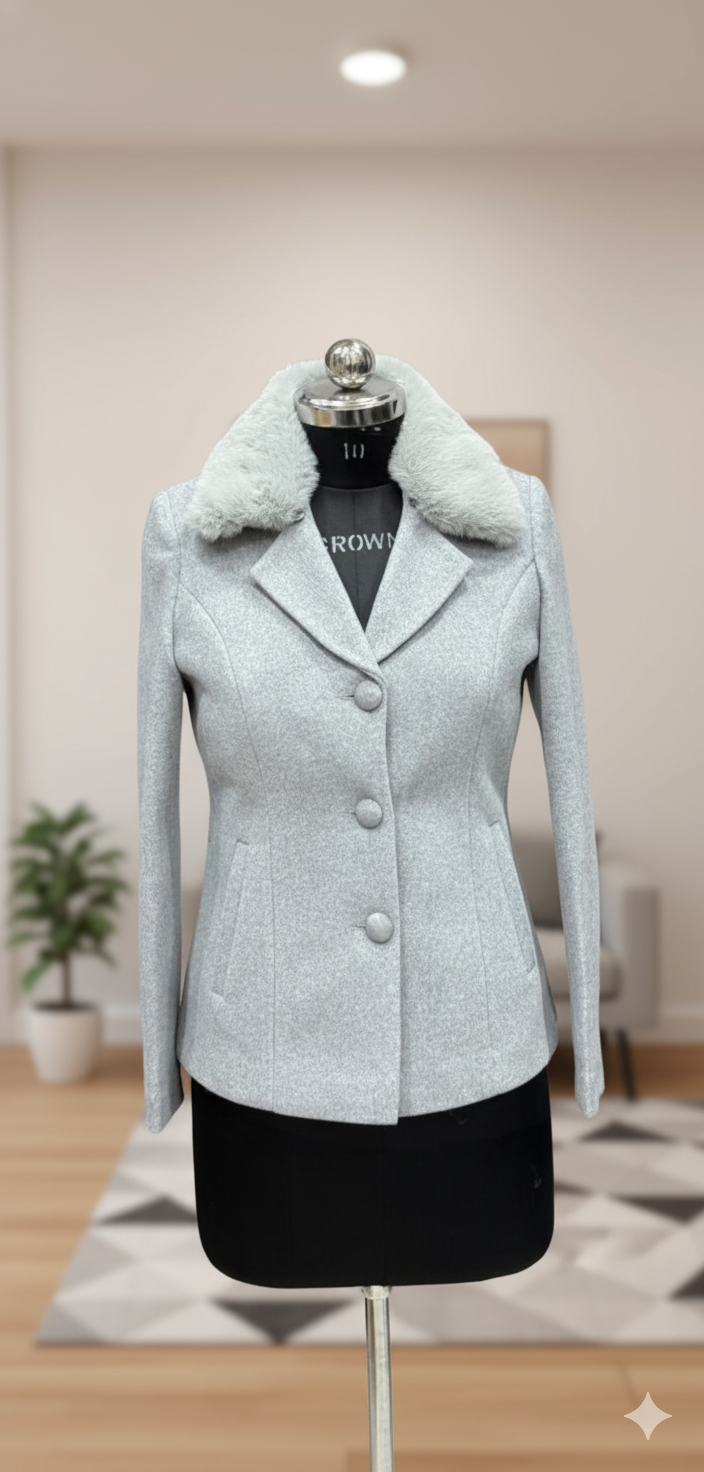 Women's Elegant Light Gray Coat