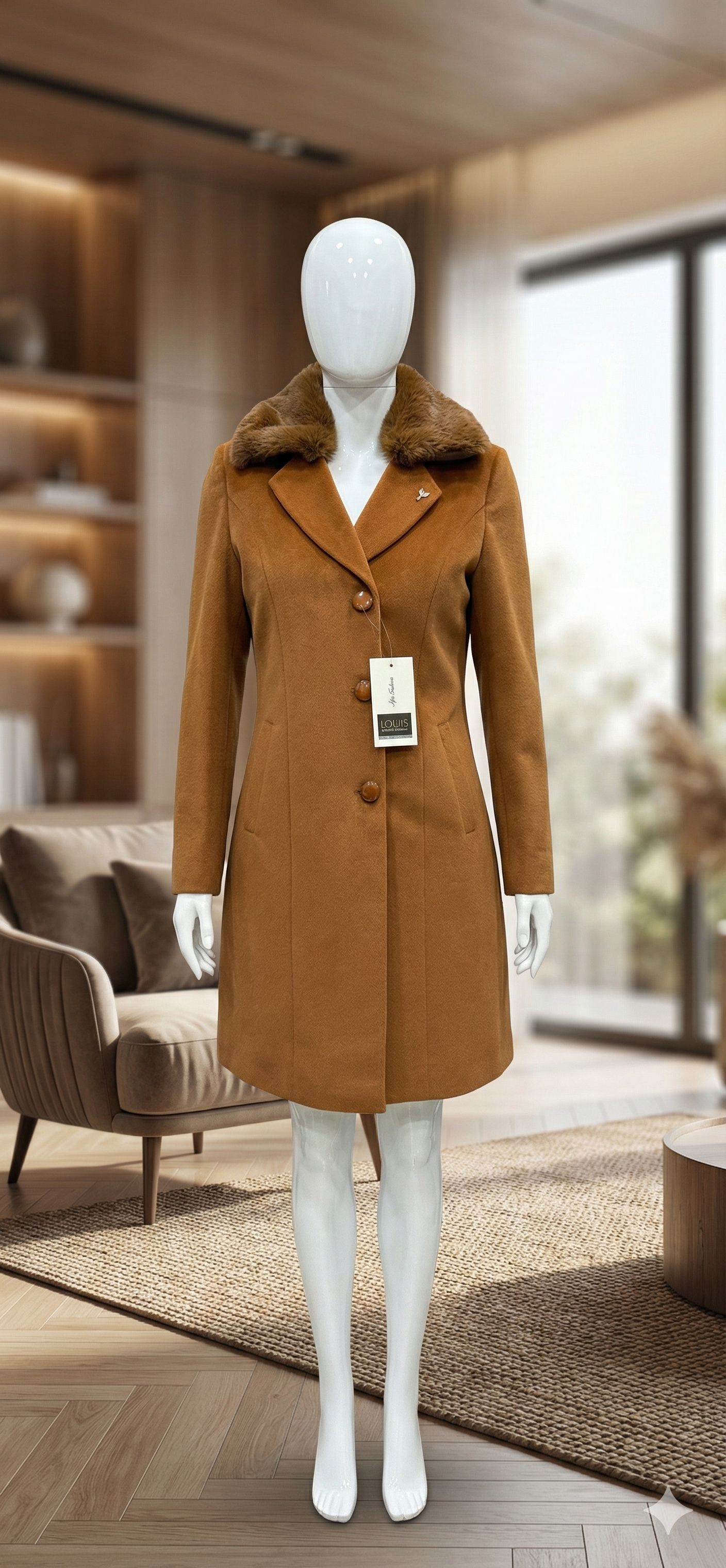 Elegant Burgundy Winter Coat