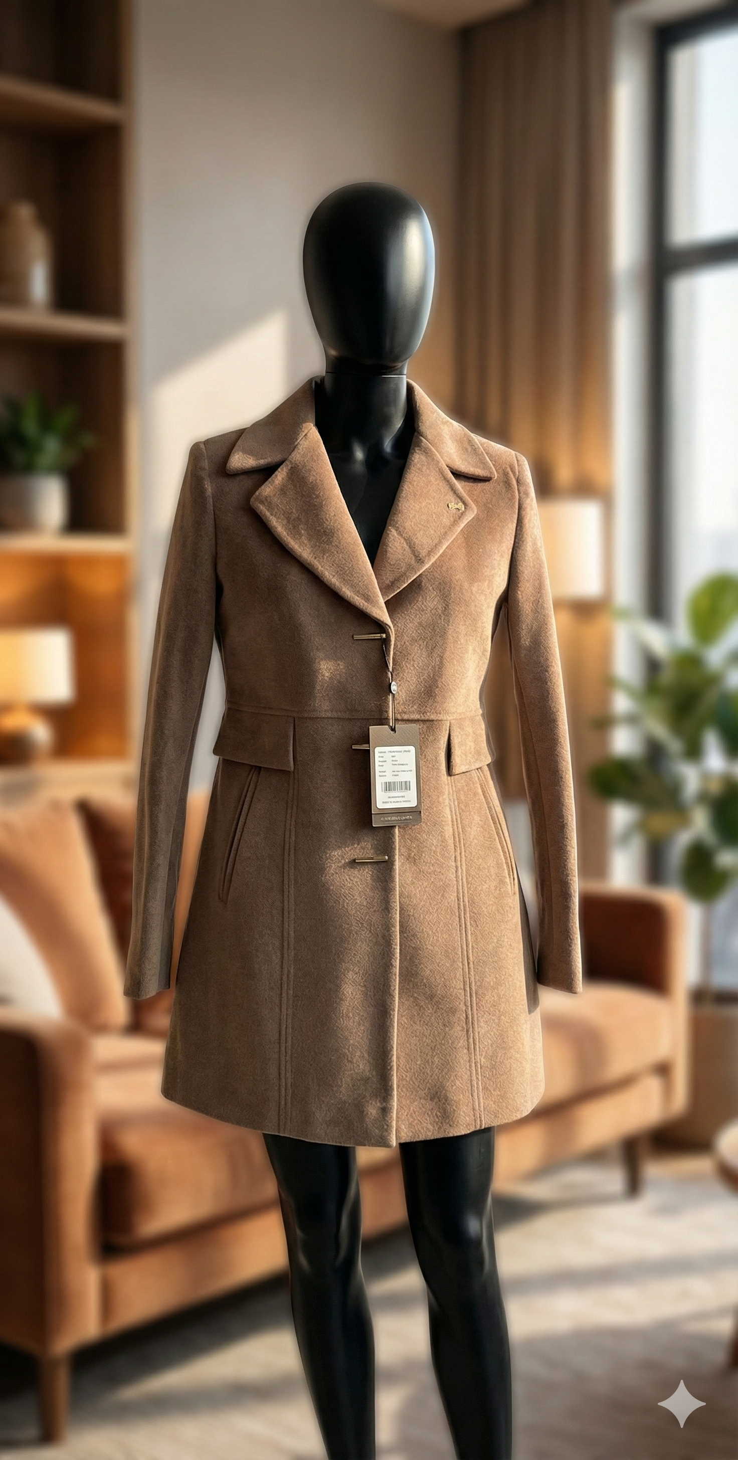 Women's Camel Wool Blend Coat