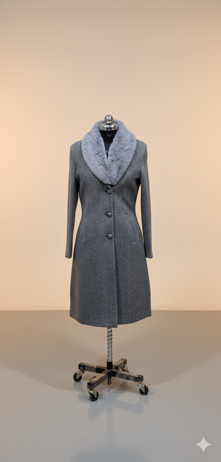 Women's Grey Wool Coat