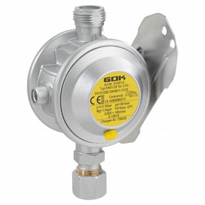 REGOLATORE A PARETE 30Mbar PER GPL ATTACCHI DIAM.10MM.