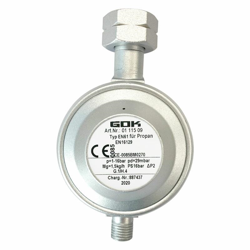 REGOLATORE GAS 30Mbar 1,5Kg/h PER CAMPING ATTACCO ITALIA