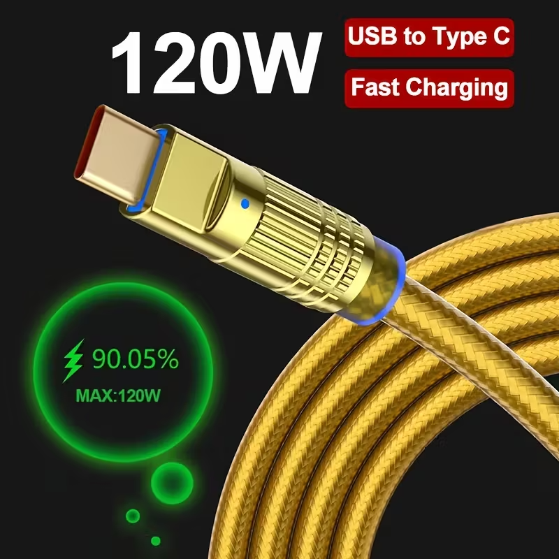 120W USB to Type C Fast Charging Cable