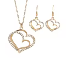 Gold Heart Jewelry Set