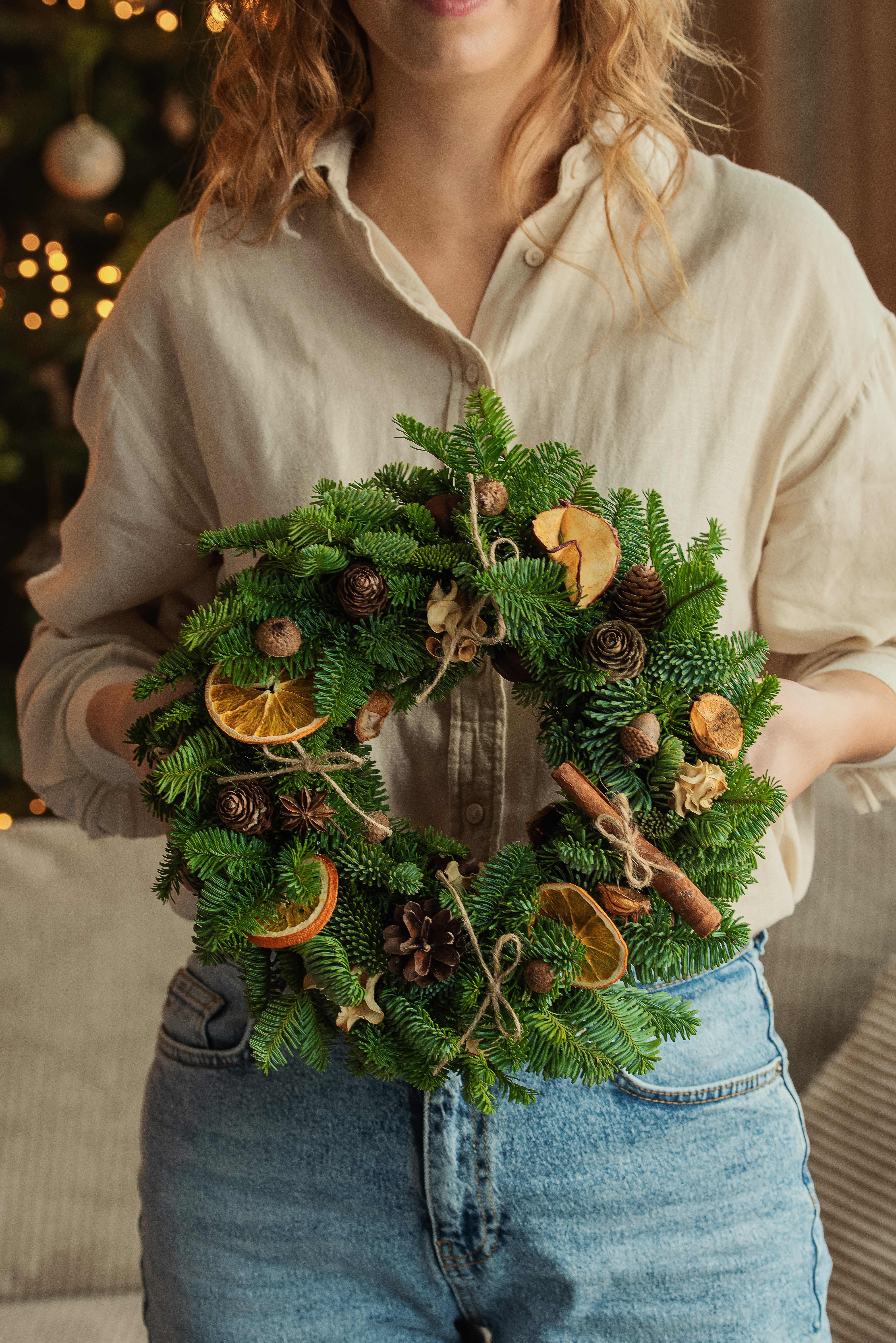 Dekoruotas vainikas "miško dvasia" 30cm.