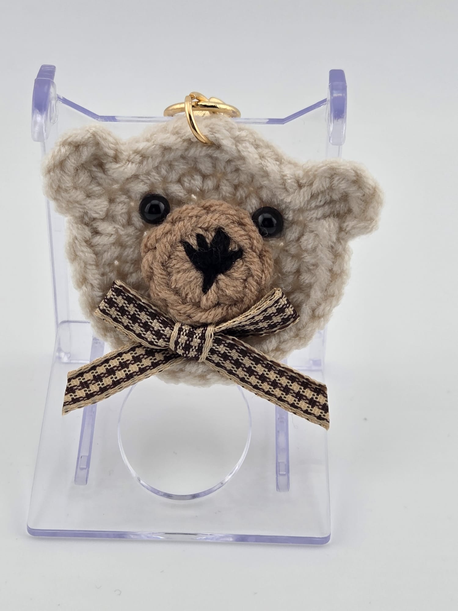 Gehäkelter Bären-Schlüsselanhänger