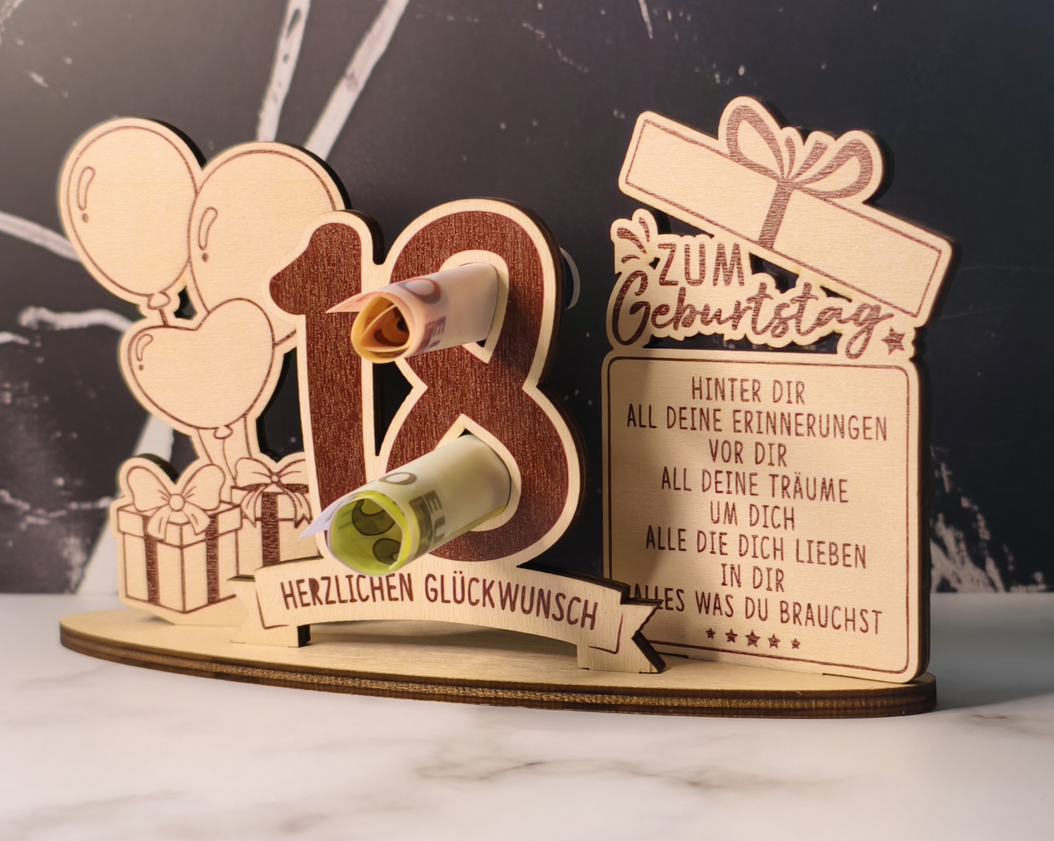 Geschenkhalter zum 18. Geburtstag