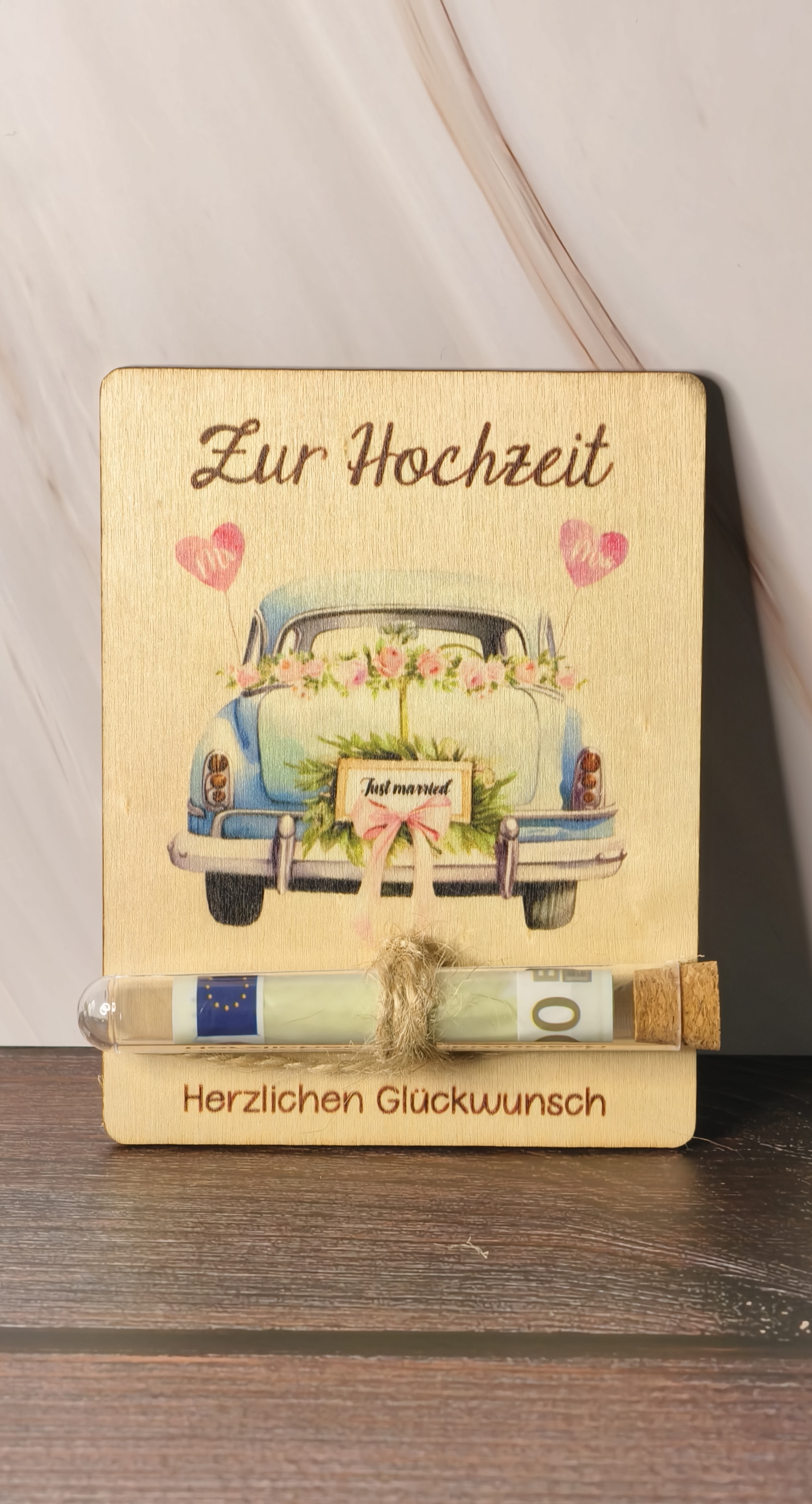 Geschenk zur Hochzeit aus Holz
