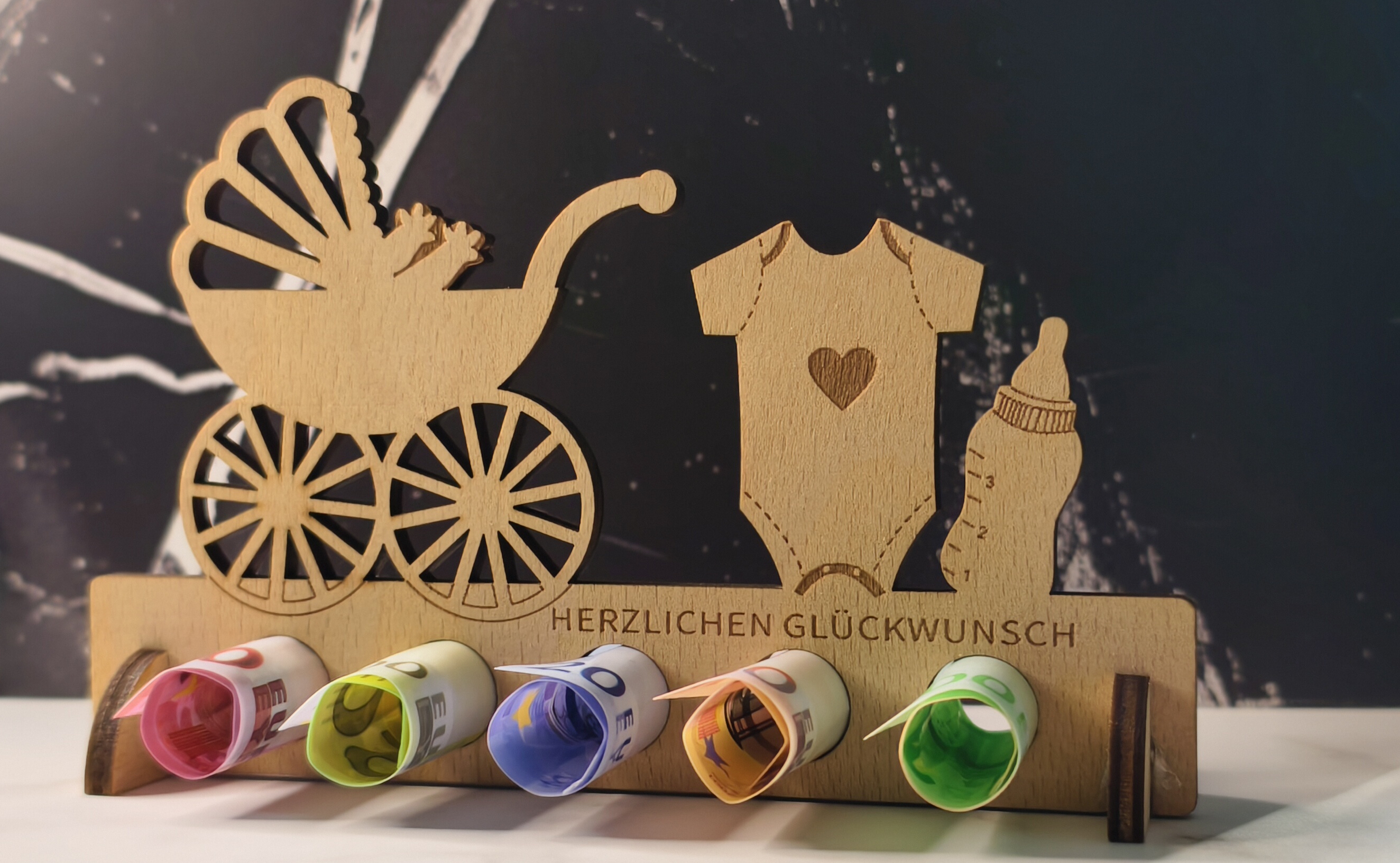 Geschenk zur Geburt aus Holz