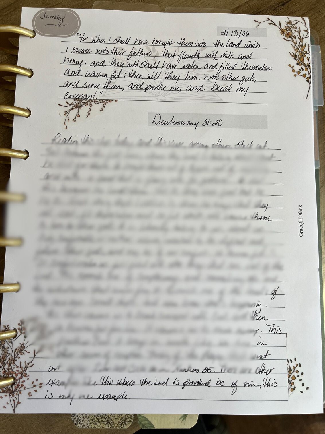  Daily Journal Page Disbound