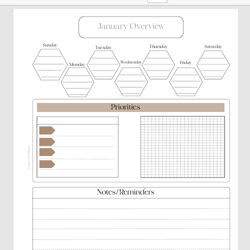 Monthly Overview Page