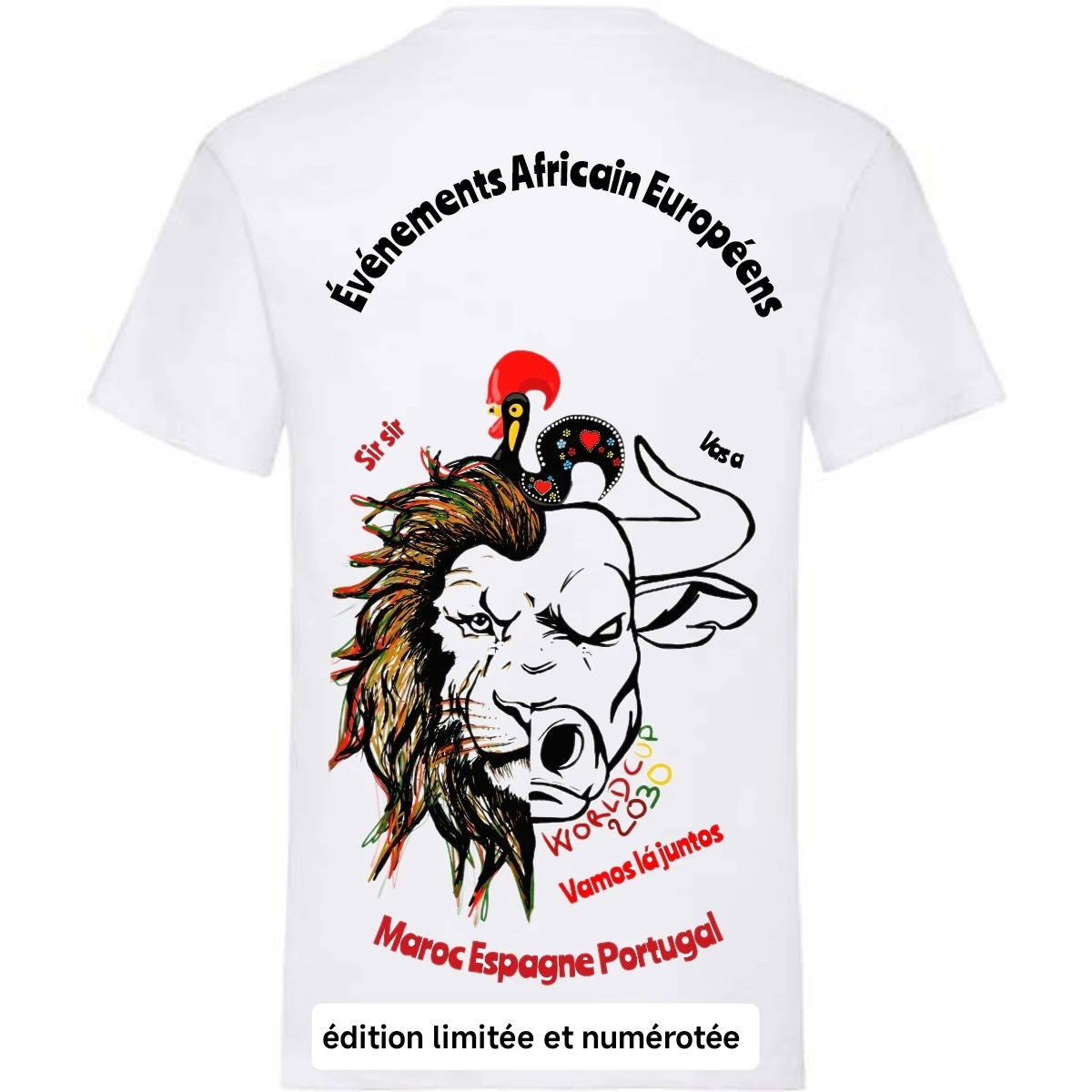 T-shirt floqué à la main et soutien de la coupe d Afrique des nations 2025 /2026 