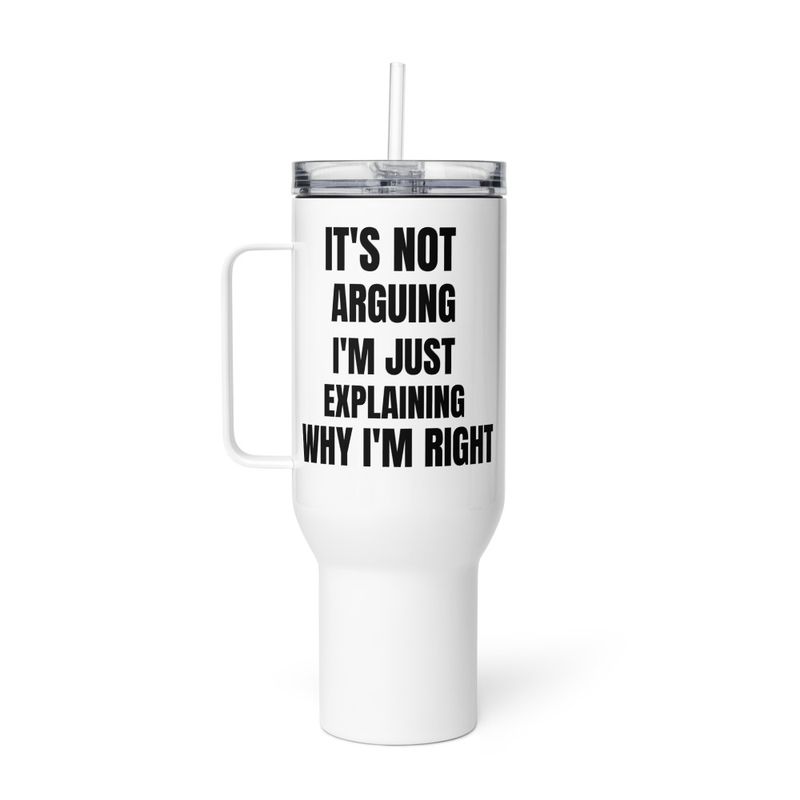 Travel mug with a handle