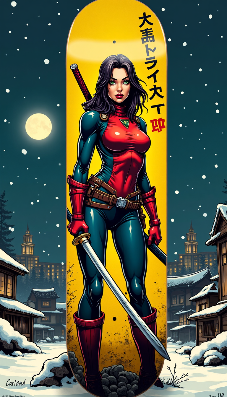 Samurai Warrior Skateboard Deck