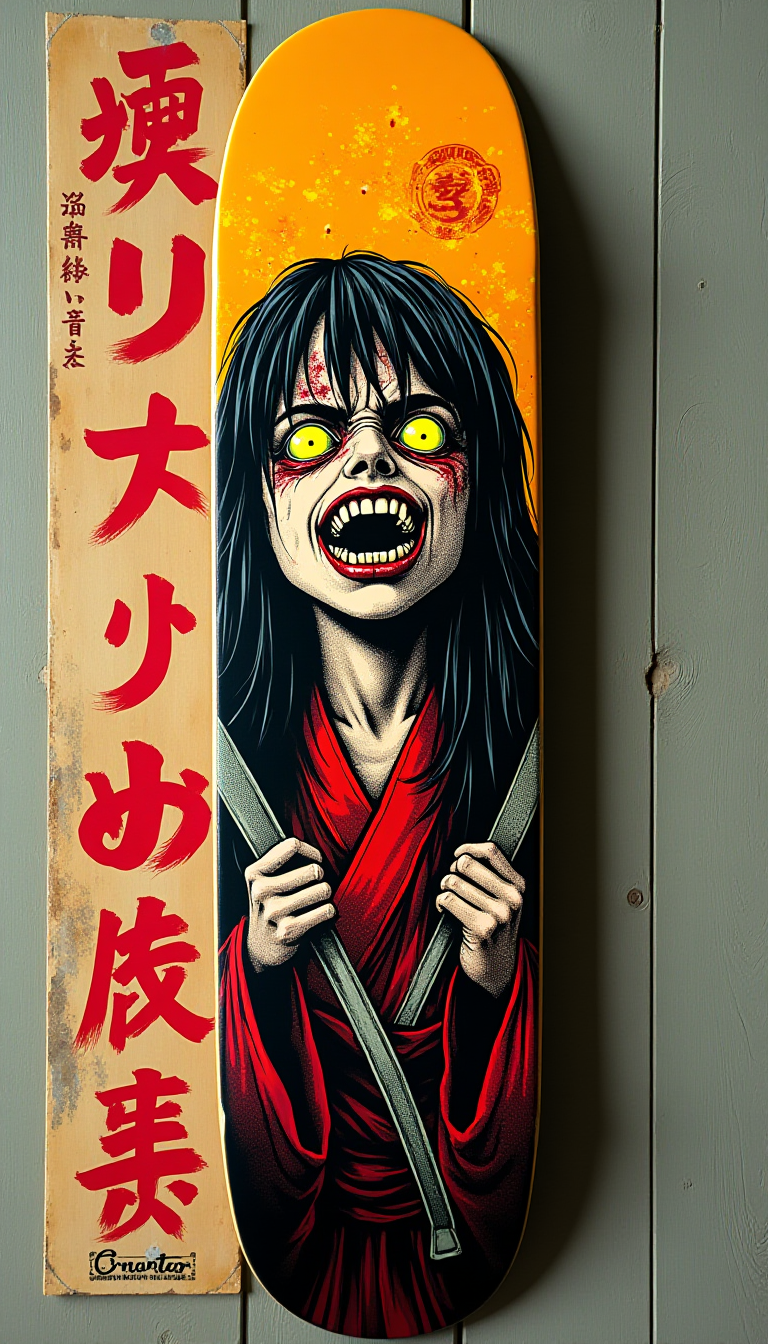 Japanese Horror Art Skateboard Deck