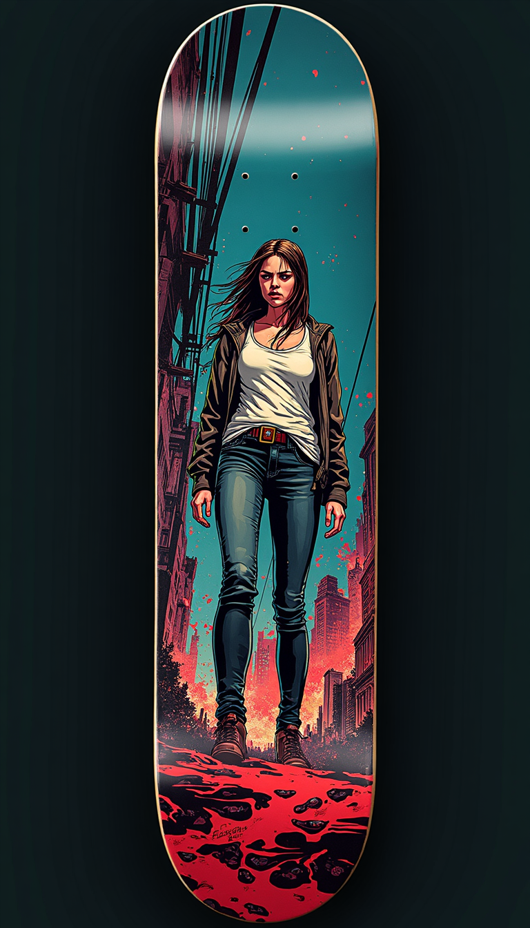 Anime Cityscape Skateboard Deck