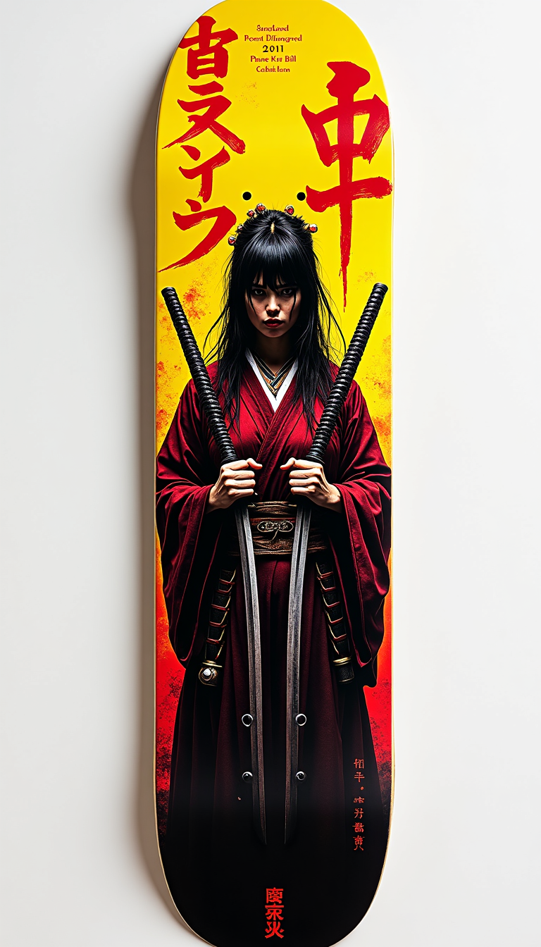 Samurai Warrior Skateboard Deck, CRAZY SAYING CUSTOM DECKS