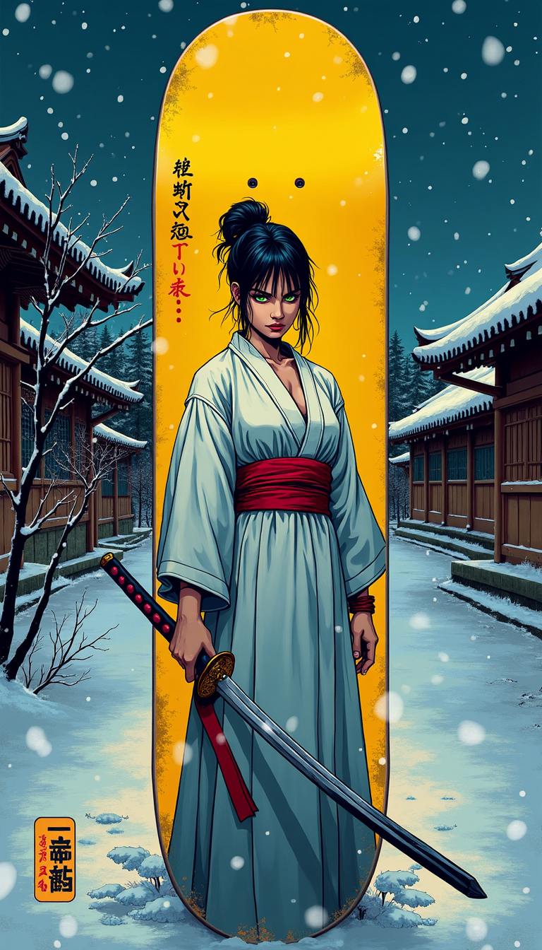 Samurai Art Skateboard Deck