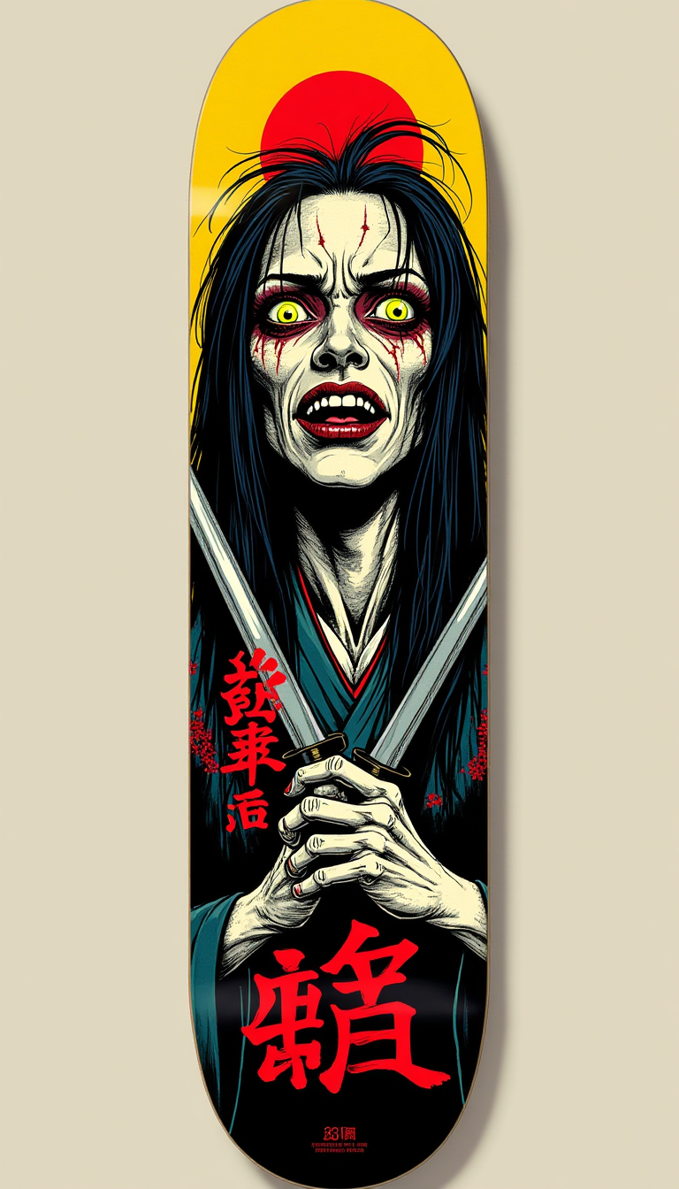 Japanese Horror Art Skateboard Deck