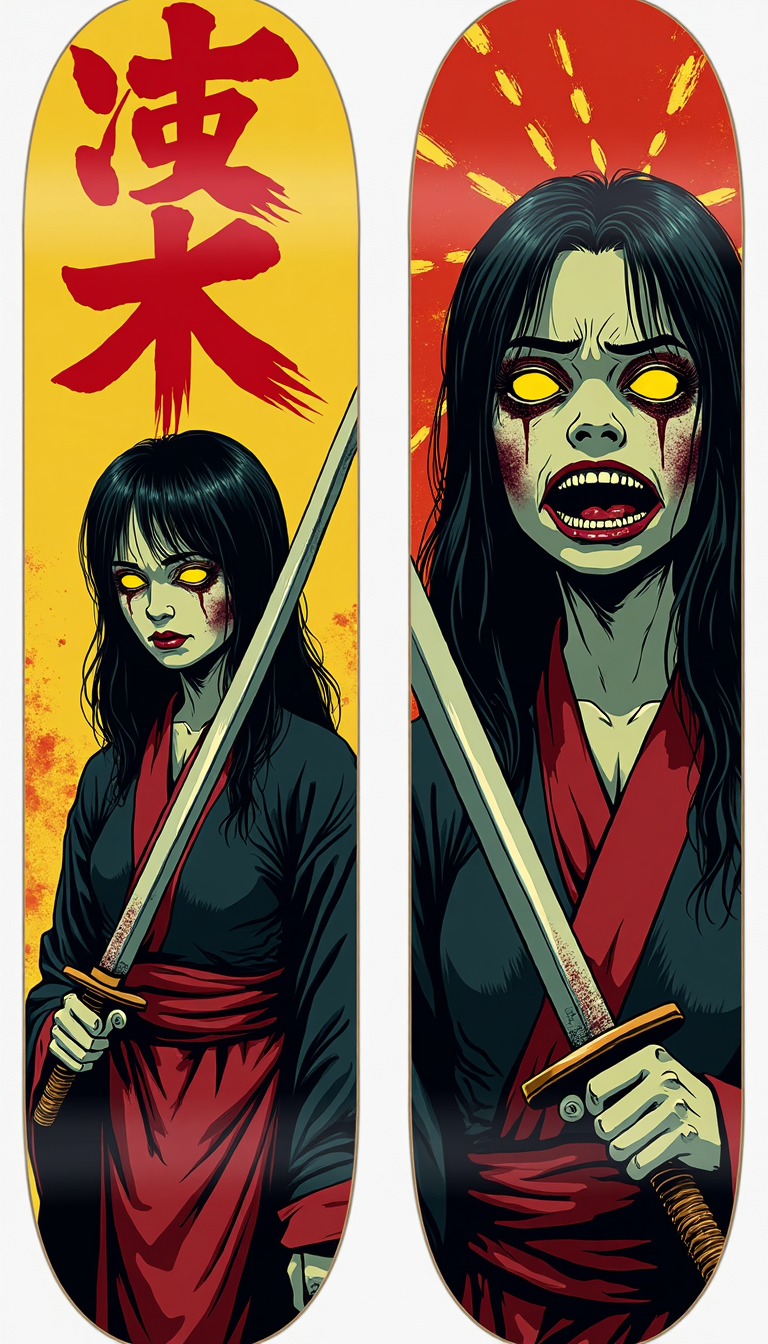 Japanese Horror Art Skateboard Deck