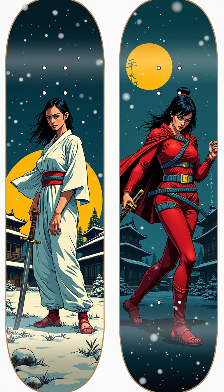 Samurai Art Skateboard Deck