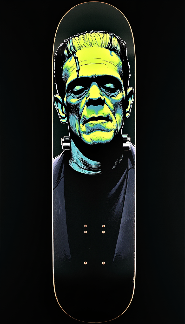 Green Graphic Skateboard Deck