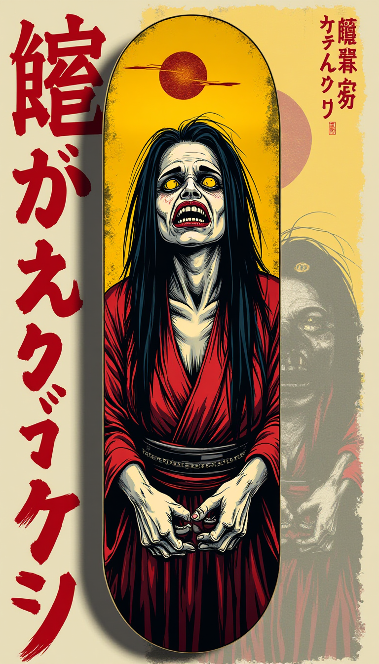 Japanese Horror Art Skateboard Deck