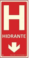 Placa de sinalização de hidrante