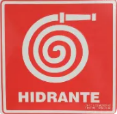Placa de sinalização de hidrante