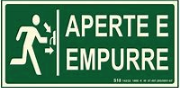 Placa de sinalização 'Aperte e Empurre'