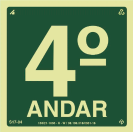 Placa de sinalização 4º andar