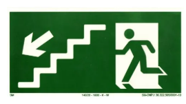 Placa de sinalização de saída de emergência