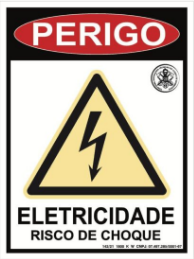 Placa de aviso de eletricidade