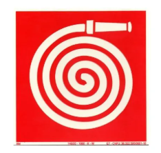 Placa de identificação de mangueira de incêndio